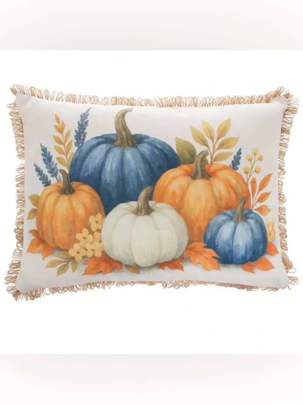 Orange & Blue Pumpkins Pillow